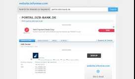 
							         portal.dzb-bank.de at WI. DZB Portal - Website Informer								  
							    