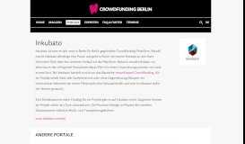 
							         Portale - Inkubato - Crowdfunding Berlin								  
							    