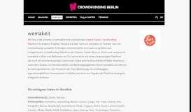 
							         Portale - wemakeit - Crowdfunding Berlin								  
							    