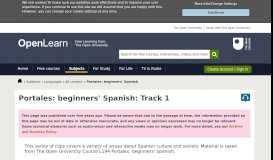 
							         Portales: beginners' Spanish - OpenLearn - Open University								  
							    