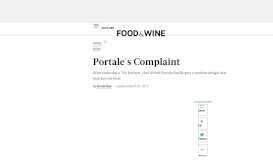
							         Portale's Complaint | Food & Wine								  
							    