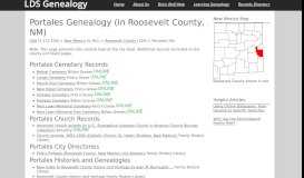 
							         Portales Genealogy (in Roosevelt, New Mexico) - LDS Genealogy								  
							    