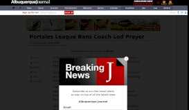 
							         Portales League Bans Coach-Led Prayer » Albuquerque Journal								  
							    