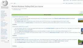 
							         Portal:Hudson Valley/Did you know - Wikipedia								  
							    