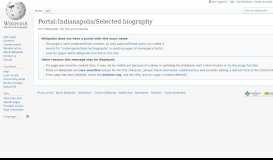 
							         Portal:Indianapolis/Selected biography - Wikipedia								  
							    