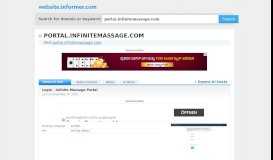 
							         portal.infinitemassage.com at WI. Login - Infinite Massage Portal								  
							    