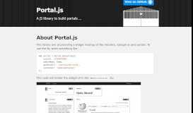 
							         Portal.js - GitHub Pages								  
							    