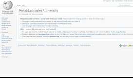 
							         Portal:Lancaster University - Wikipedia								  
							    