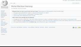 
							         Portal:Machine learning - Wikipedia								  
							    