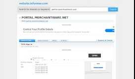 
							         portal.merchantware.net at WI. TSYS Sign-In - Website Informer								  
							    