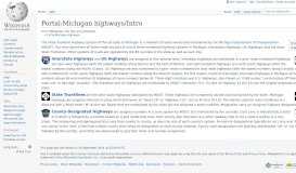 
							         Portal:Michigan highways/Intro - Wikipedia								  
							    