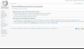 
							         Portal:Millennium/Did you know/8 - Wikipedia								  
							    