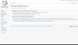 
							         Portal:MMA/Projects - Wikipedia								  
							    