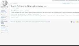 
							         Portal:Philosophie/Philosophiebibliographie – Wikipedia								  
							    
