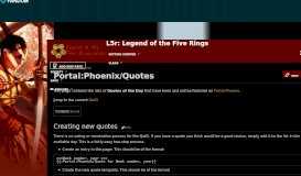 
							         Portal:Phoenix/Quotes | L5r: Legend of the Five Rings Wiki | FANDOM ...								  
							    