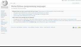 
							         Portal:Python (programming language) - Wikipedia								  
							    