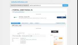
							         portal.qnetindia.in at WI. QNET India - Login - Website Informer								  
							    