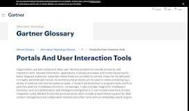 
							         portals and user interaction tools - Gartner IT Glossary								  
							    