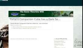
							         Portal's Companion Cube has a Dark Secret/Transcript | The Game ...								  
							    