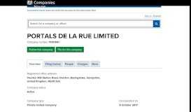 
							         PORTALS DE LA RUE LIMITED - Overview (free company information ...								  
							    