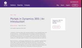 
							         Portals in Dynamics 365 | An Introduction | Encore Business Solutions								  
							    