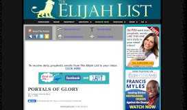 
							         PORTALS OF GLORY - The Elijah List								  
							    