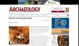 
							         Portals to the Underworld - Archaeology Magazine								  
							    