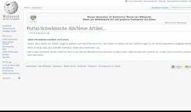 
							         Portal:Schwäbische Alb/Neue Artikel – Wikipedia								  
							    