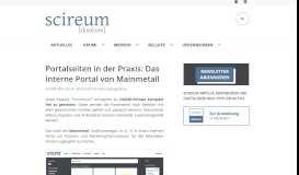 
							         Portalseiten in der Praxis: Das interne Portal von Mainmetall – scireum ...								  
							    