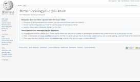 
							         Portal:Sociology/Did you know - Wikipedia								  
							    