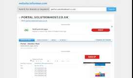 
							         portal.solutionhost.co.uk at WI. Portal - Solution Host - Website Informer								  
							    