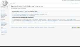 
							         Portal:South Park/Selected character - Wikipedia								  
							    