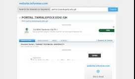 
							         portal.tamalepoly.edu.gh at WI. Student Portal | TAMALE TECHNICAL ...								  
							    