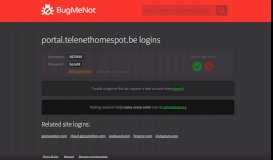
							         portal.telenethomespot.be passwords - BugMeNot								  
							    