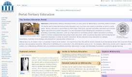 
							         Portal:Tertiary Education - Wikiversity								  
							    