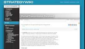
							         Portal/Transmission Received — StrategyWiki, the video game ...								  
							    