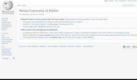 
							         Portal:University of Exeter - Wikipedia								  
							    
