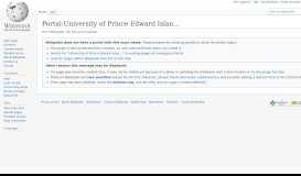 
							         Portal:University of Prince Edward Island - Wikipedia								  
							    