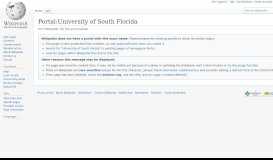 
							         Portal:University of South Florida - Wikipedia								  
							    