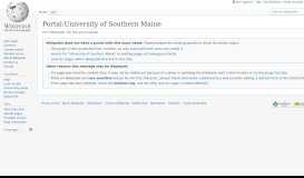 
							         Portal:University of Southern Maine - Wikipedia								  
							    