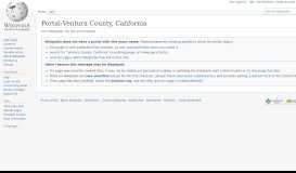 
							         Portal:Ventura County, California - Wikipedia								  
							    