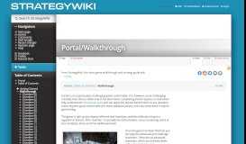 
							         Portal/Walkthrough — StrategyWiki, the video game walkthrough and ...								  
							    