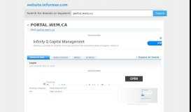 
							         portal.wem.ca at Website Informer. Login. Visit Portal Wem.								  
							    