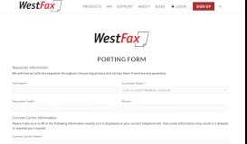 
							         Porting Form | WestFax								  
							    