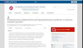 
							         Portopulmonary hypertension and hepatopulmonary syndrome: a ...								  
							    