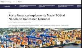 
							         Ports America implements Navis TOS at Napoleon Container Terminal								  
							    