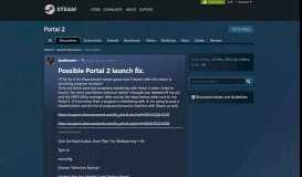 
							         Possible Portal 2 launch fix. :: Portal 2 General Discussions								  
							    