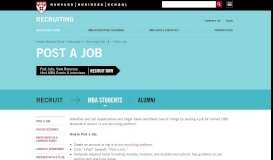 
							         Post a Job for MBA Students - Recruiting - Harvard Business School								  
							    