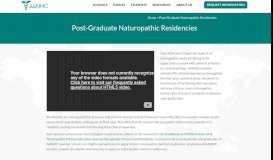 
							         Post-Graduate Naturopathic Residencies | AANMC								  
							    