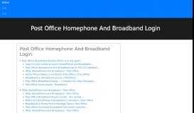
							         Post Office Homephone And Broadband Login - Duck DNS								  
							    